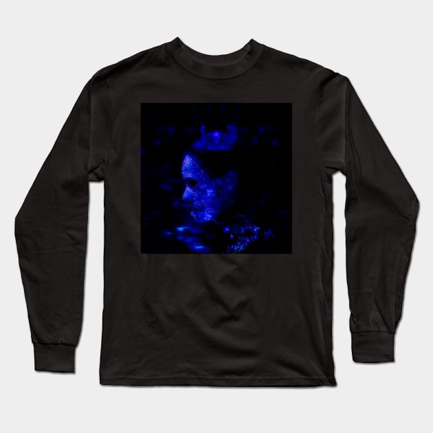 Portrait, digital collage and special processing. Woman in higher state of energy level. Blue and violet. Long Sleeve T-Shirt by 234TeeUser234